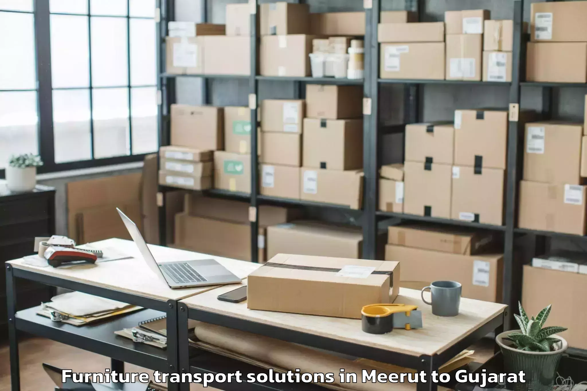 Top Meerut to Anand Furniture Transport Solutions Available